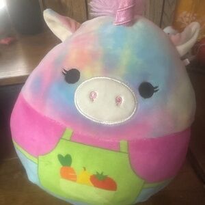 Esmerelda Grocery Worker Squishmallow Plush Stuffed Animal Rainbow Unicorn 10 in